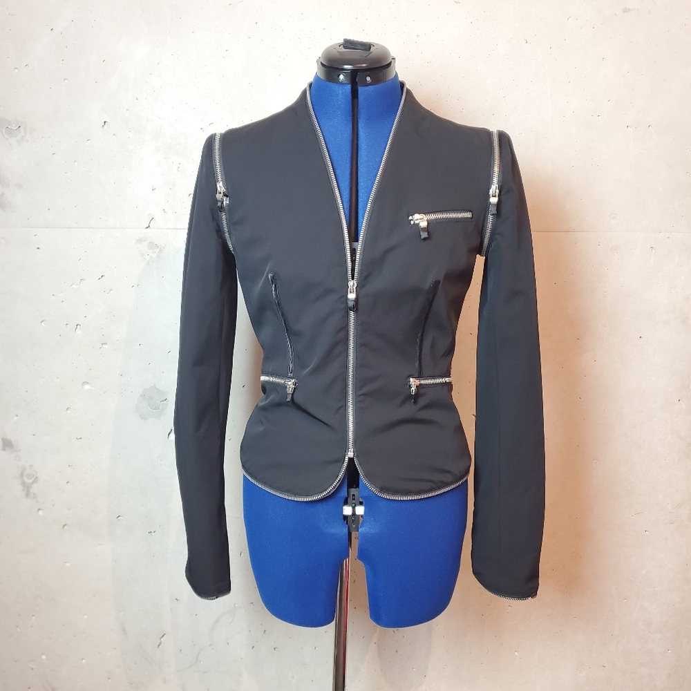 Cache Convertible Zipper Blazer Black Size 2 - image 8